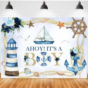 Ahoy It’s A Boy Backdrop/Banner NWT